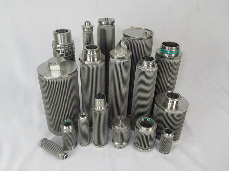 stainless steel filter elements including cartridges, discs, and pleated filters