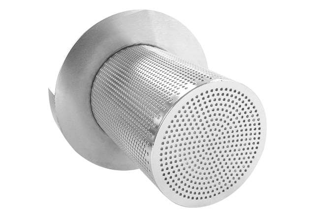 Closed bottom perforated stainless steel filter basket insert
