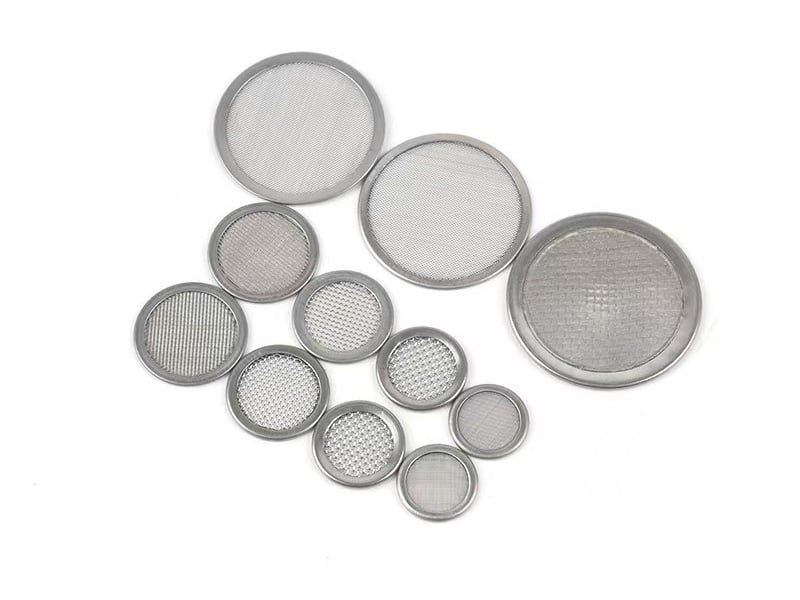 Custom diameter stainless steel filter screens with different mesh weaves