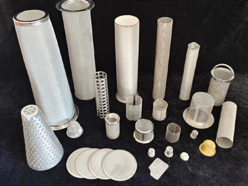 Custom woven mesh filter discs tubes and conical screens