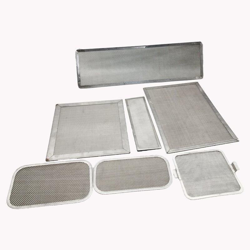Custom rectangular stainless steel wire mesh filter screens with several frame profiles