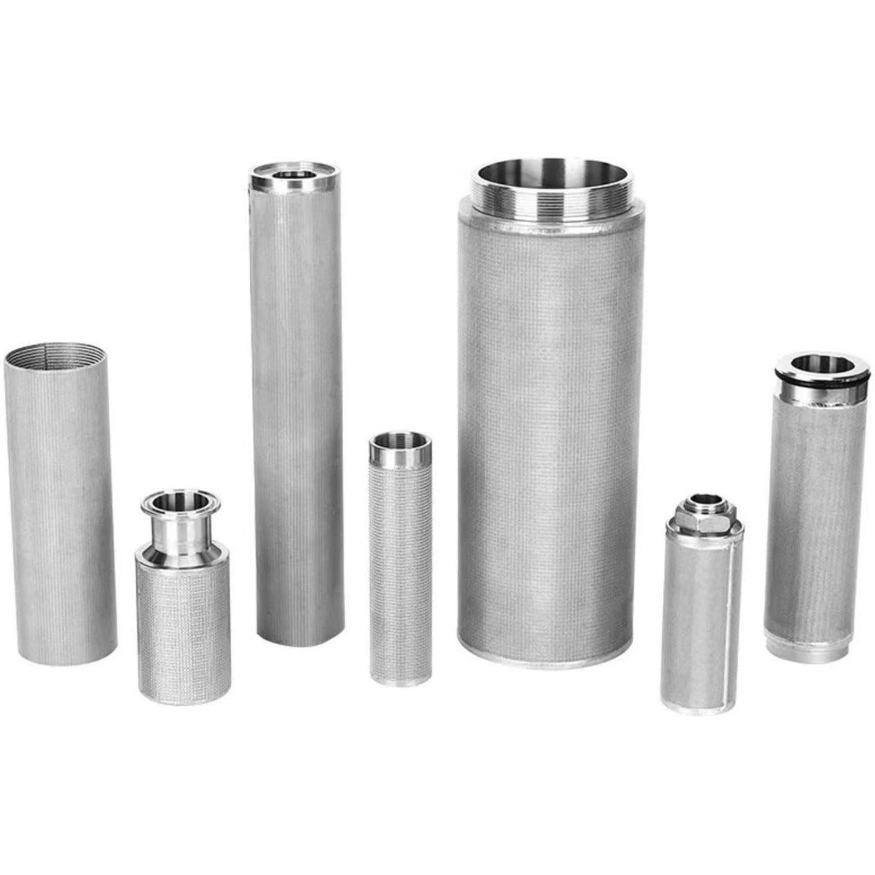 Custom sintered metal filter cartridges in different diameters and end connections