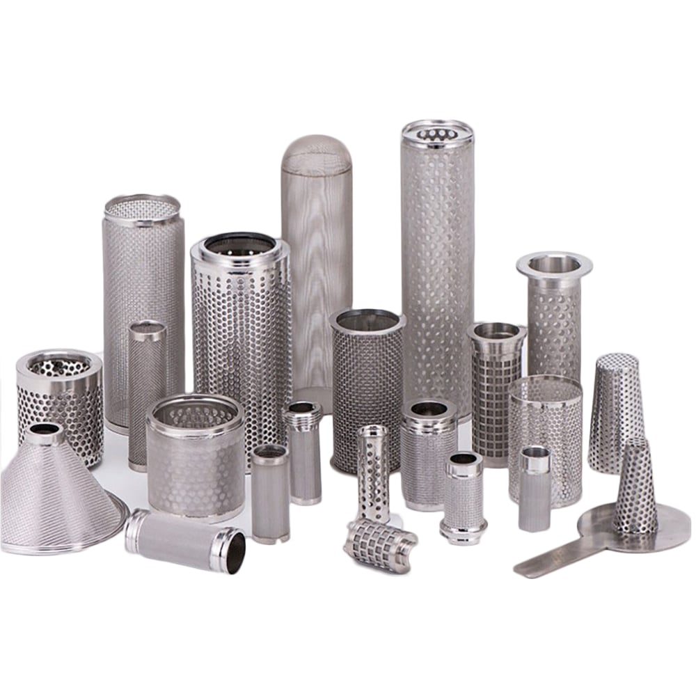 Custom stainless steel filter tubes and cylinders in multiple structures