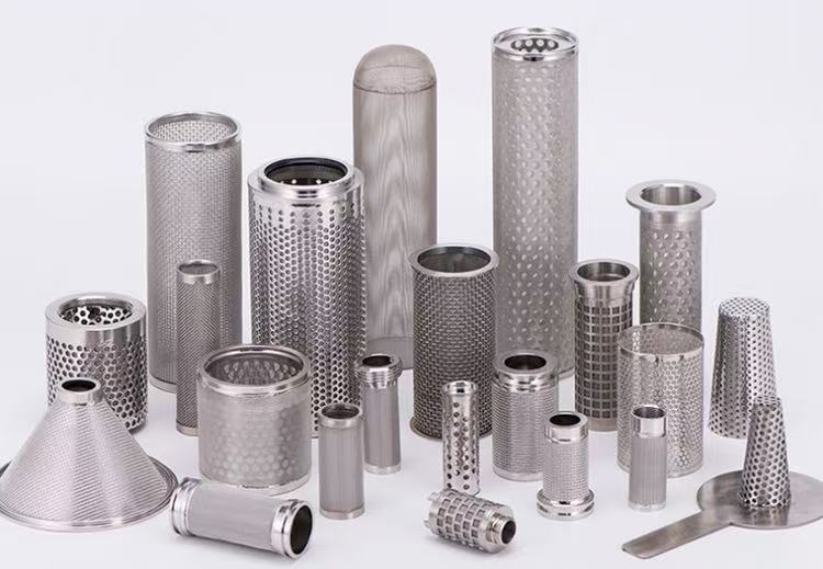 Custom stainless steel mesh filter cylinders in multiple shapes and sizes