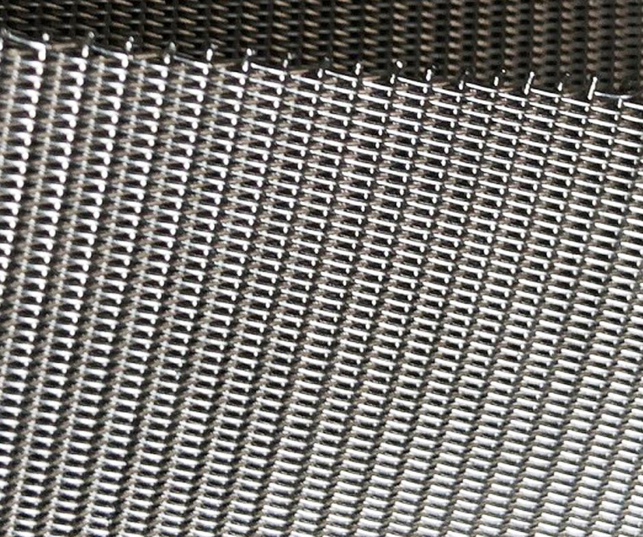 Close view of stainless steel Dutch weave filter mesh surface