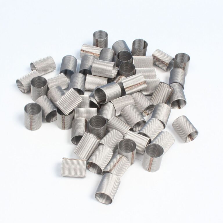 Dutch weave stainless steel mesh formed into filter cylinders