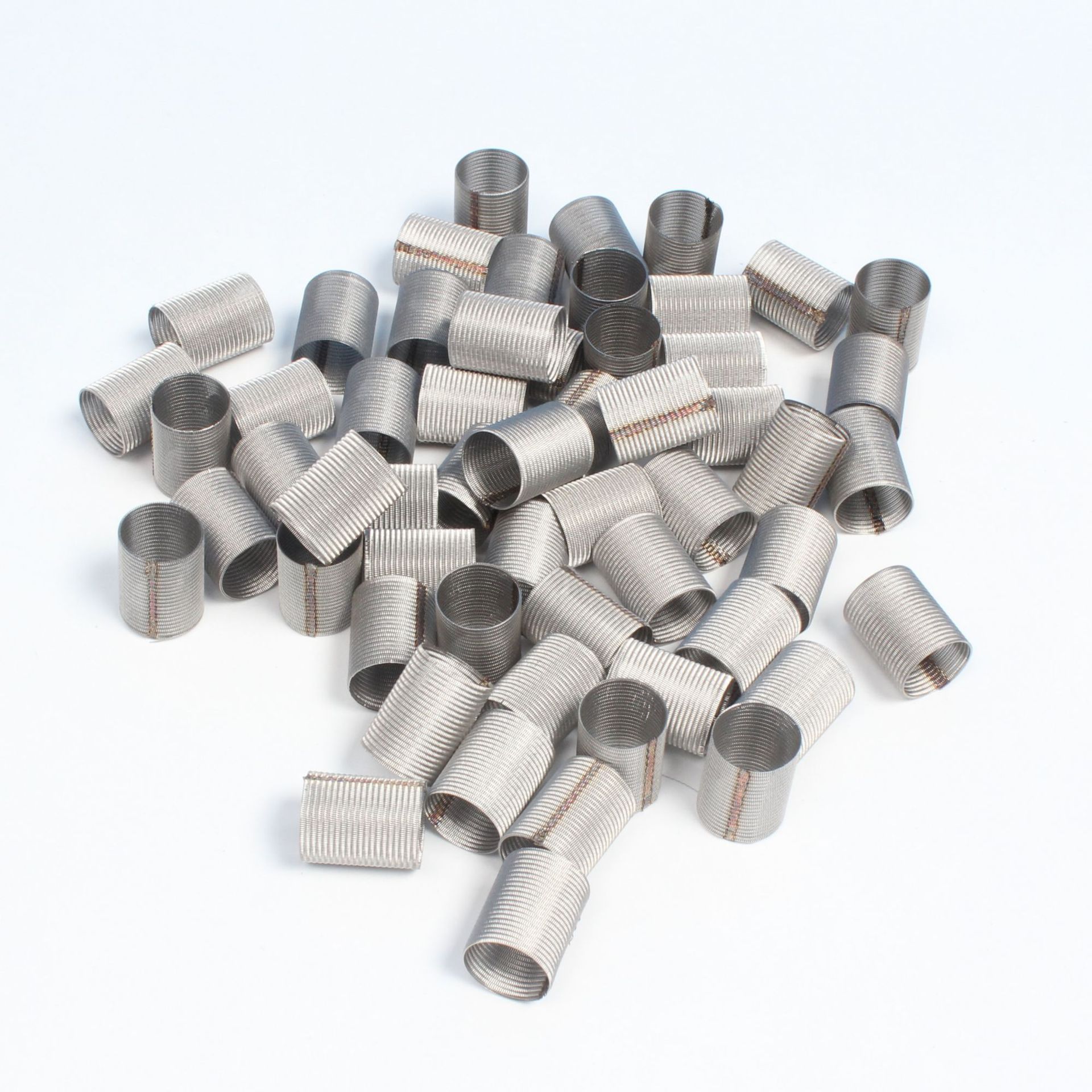 Dutch weave stainless steel mesh formed into filter cylinders