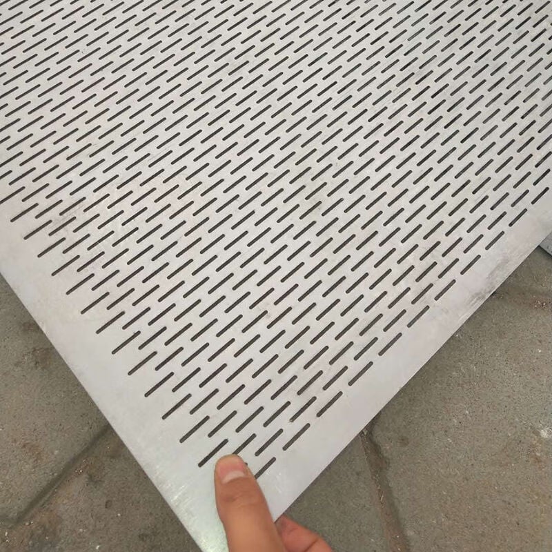 Fine slotted perforated metal ventilation panel detail