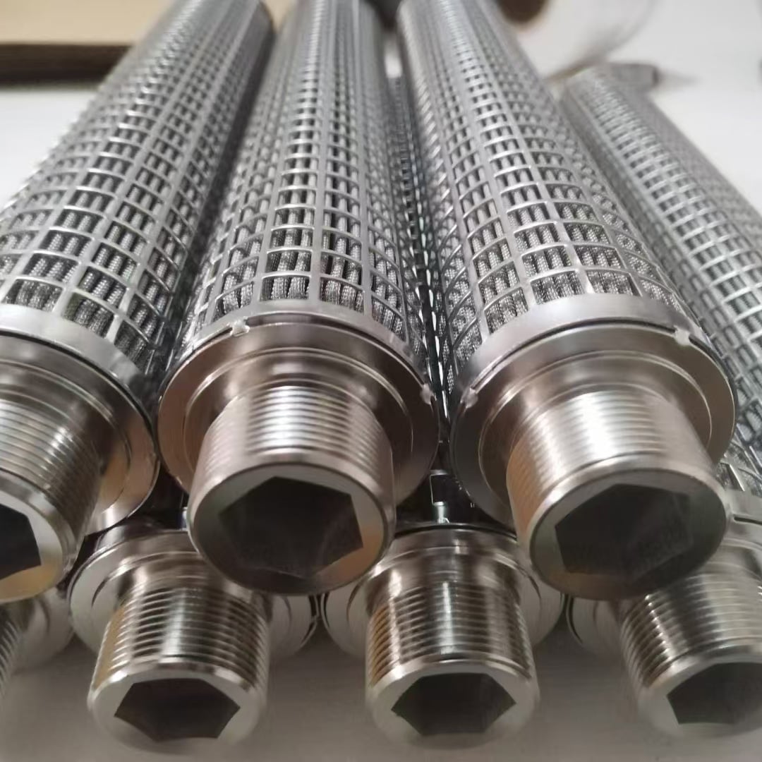 Threaded filter element end fittings with internal hex drive features