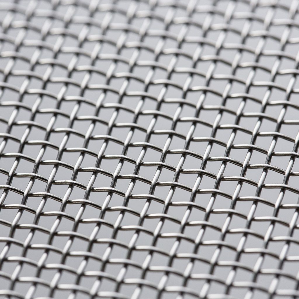 Industrial square woven stainless steel wire mesh close-up