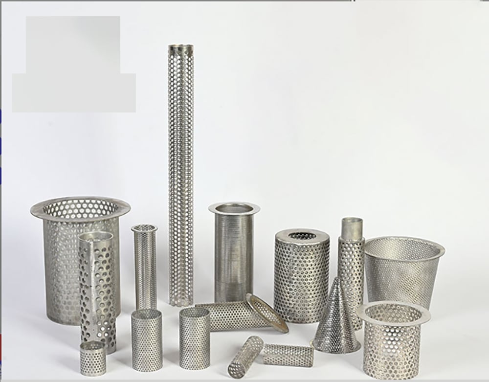 OEM stainless steel cylindrical and conical filter components