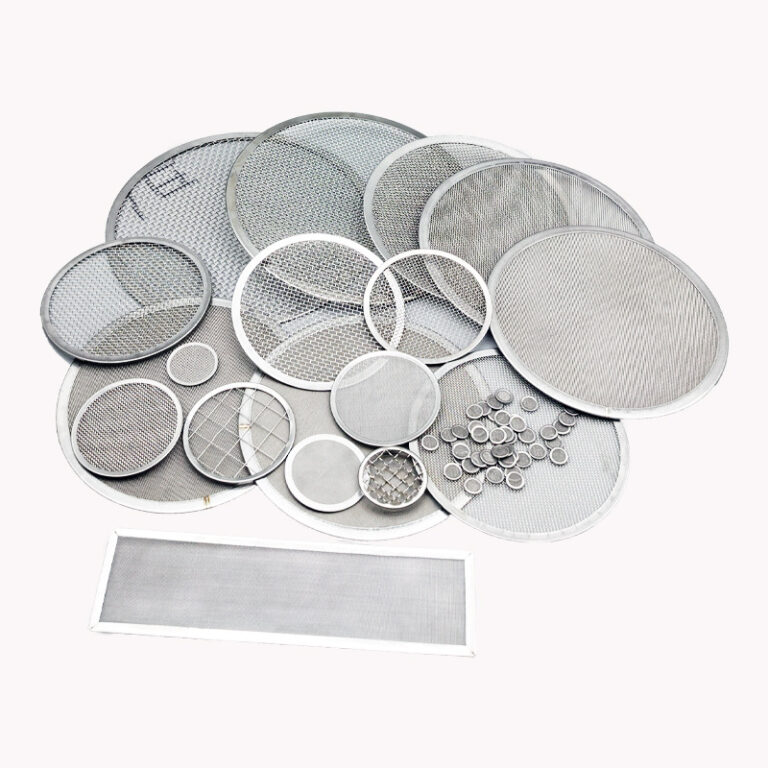 Round and rectangular wire mesh filter screens with fine coarse and supported media