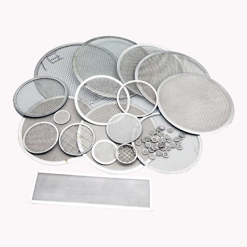 Round and rectangular wire mesh filter screens with fine coarse and supported media