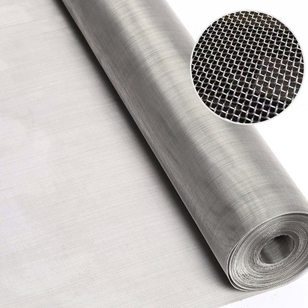 Square woven stainless steel wire mesh roll and aperture detail