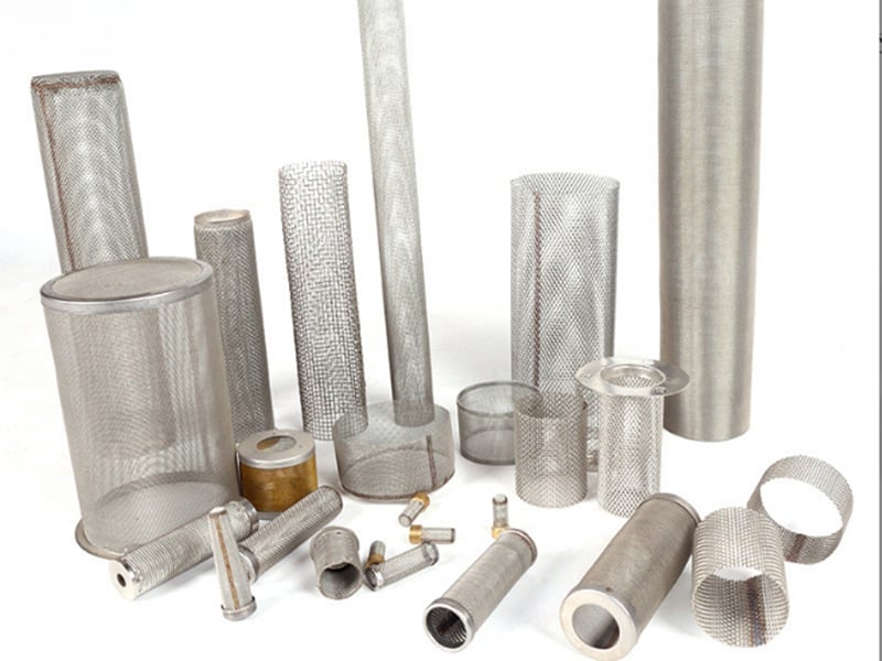 Stainless steel mesh filters in cylindrical and shaped configurations