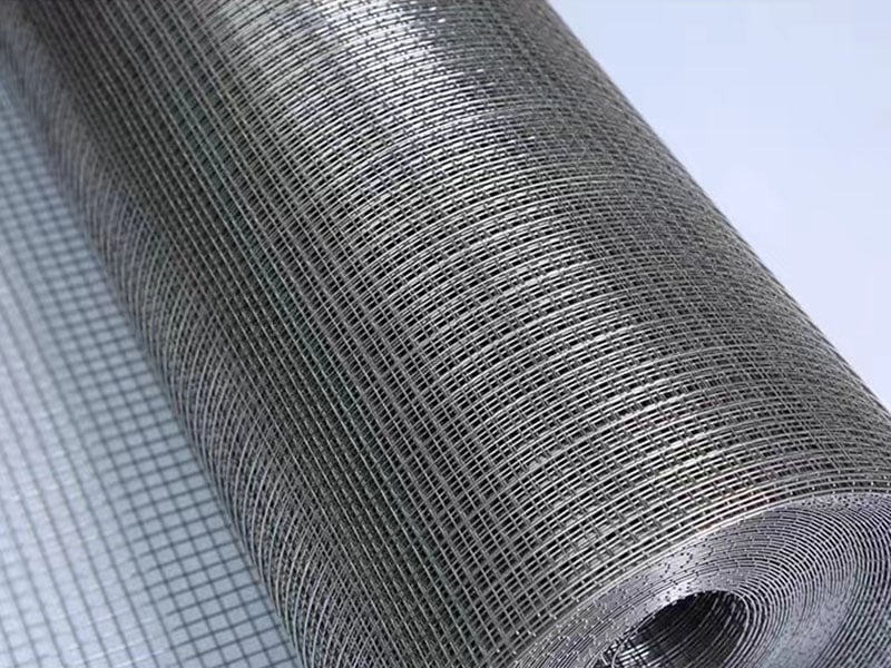 Close view of stainless steel welded wire mesh supplied in a roll